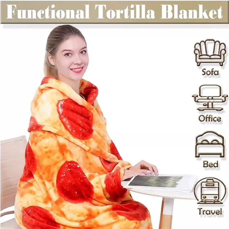 pizza flannel blanket