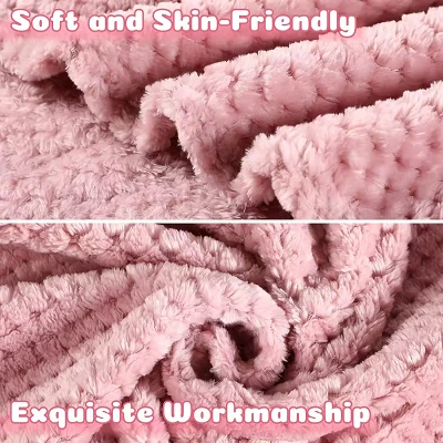 Waffle Jacquard Coral Blanket